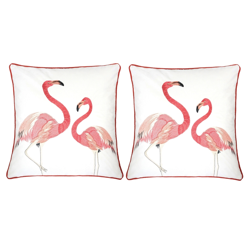 Furniture of America Daytona Fabric 20-Inch Throw Pillow in Pink (Set of 2)