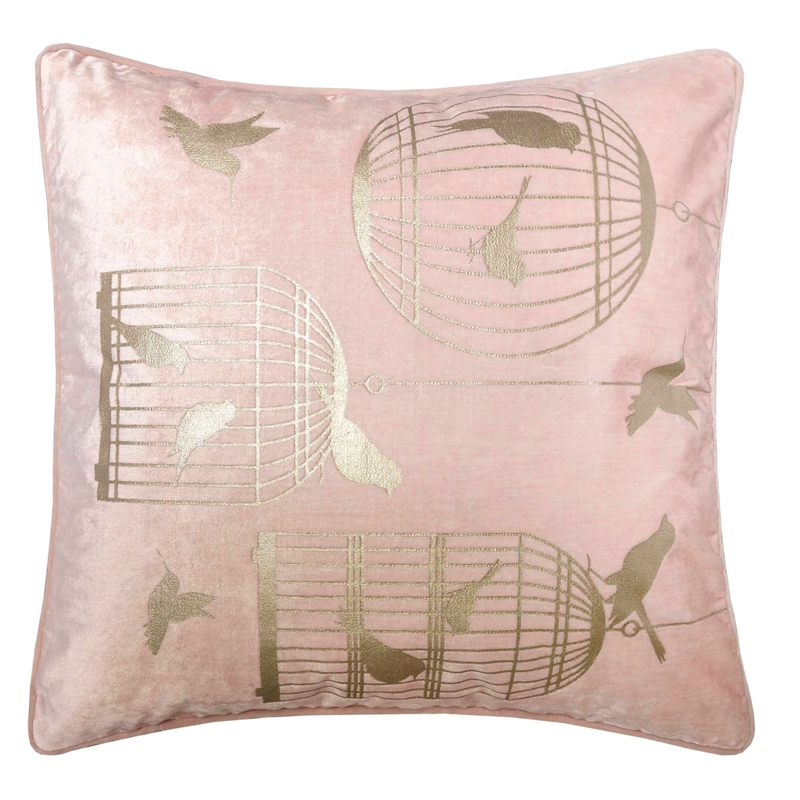 Furniture of America Brantley Fabric Throw Pillow in Light Pink (Set of 2)