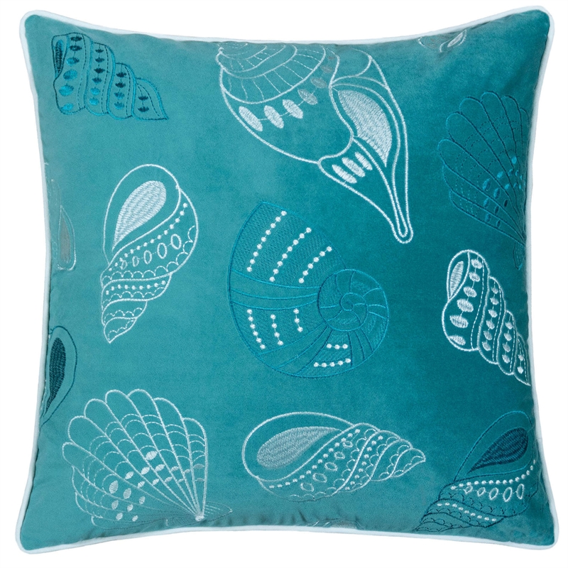 Furniture of America Paloma Fabric 20-Inch Throw Pillow in Teal Blue (Set of 2)