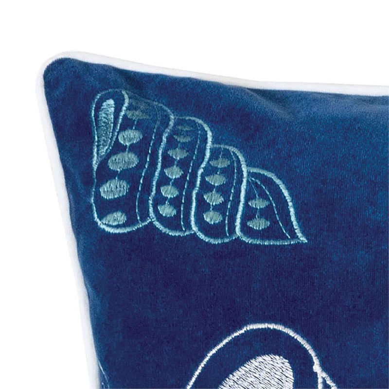 Furniture of America Paloma Fabric 20-Inch Throw Pillow in Blue (Set of 2)