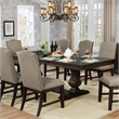 Furniture of America Lemieux Solid Wood Expandable Dining Table in Espresso