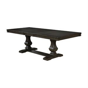 Furniture of America Lemieux Solid Wood Expandable Dining Table in Espresso