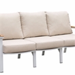Furniture of America Sourcane Aluminum Padded Patio Sofa in White and Oak