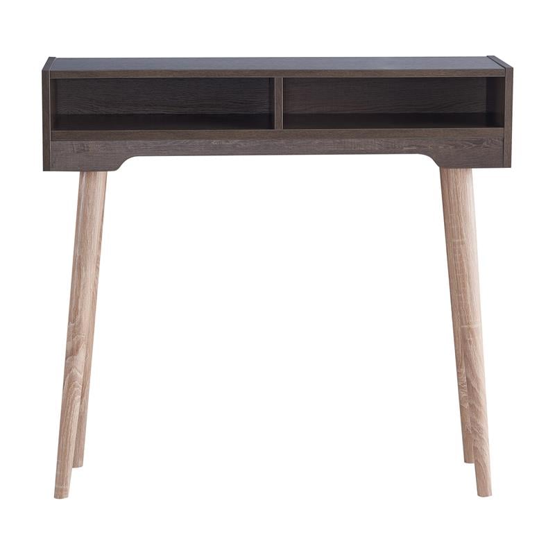 Furniture of America Keller Modern Wood 2-Shelf Console Table in Walnut