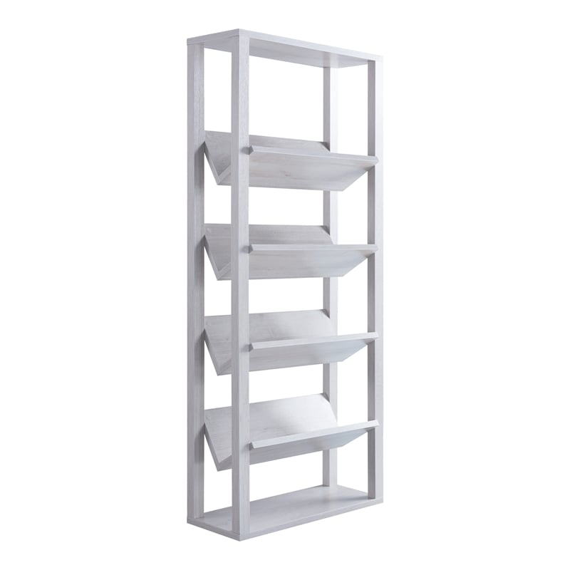 Furniture of America Rubus Wood 5-Shelf 71-Inch Etagere Bookcase in White