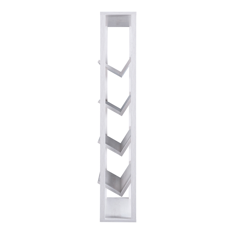 Furniture of America Rubus Wood 5-Shelf 71-Inch Etagere Bookcase in White