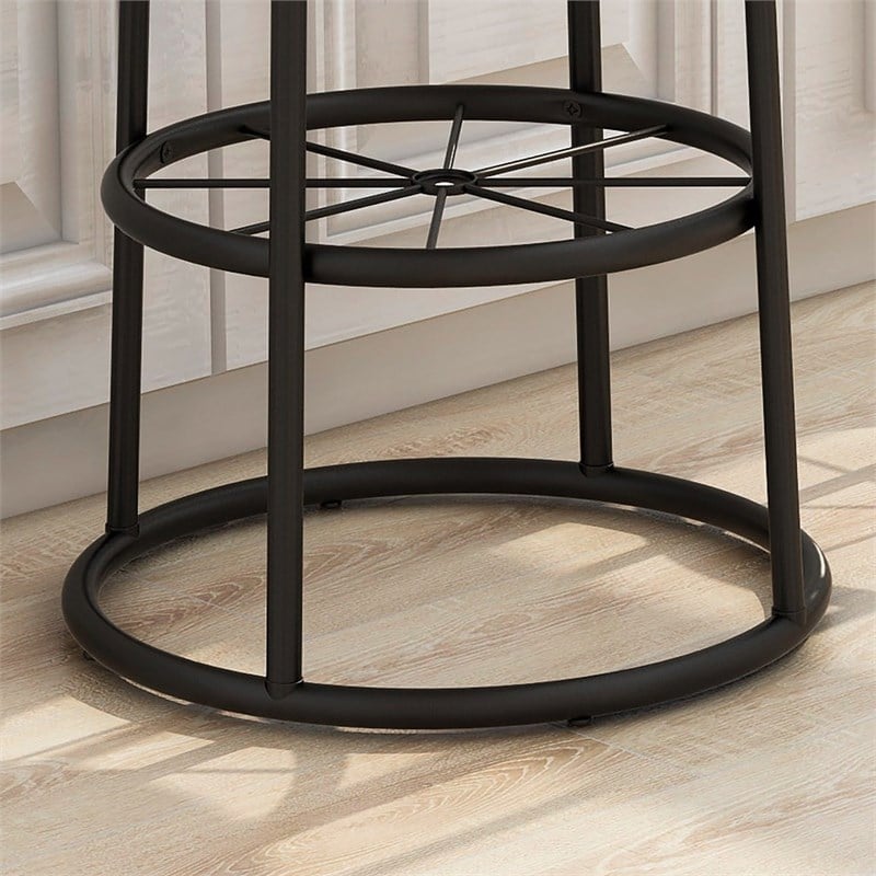 Furniture of America Cera Metal Bar Stool in Toasted Barnwood Brown (Set of 2)
