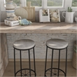 Furniture of America Cera Metal Bar Stool in Coaster White (Set of 2)