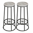 Furniture of America Cera Metal Bar Stool in Coaster White (Set of 2)