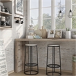 Furniture of America Cera Metal Bar Stool in Coaster White (Set of 2)