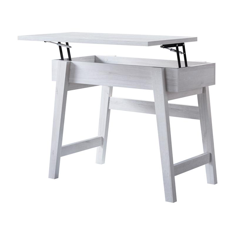 Furniture of America Kelli Modern Wood Lift-Top Console Table in White Oak
