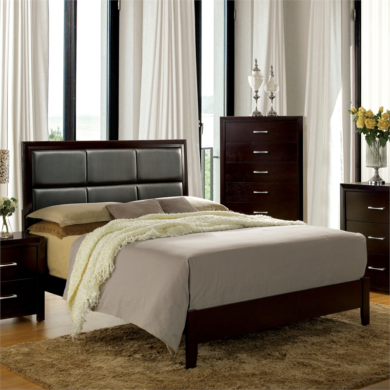 Furniture of America Barett Contemporary Wood King Bed in Espresso