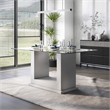 Furniture of America Canta Contemporary Tempered Glass Top Dining Table in White