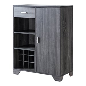 Furniture of America Morchi Modern Wood 12-Bottle Buffet in Dark Gray