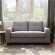 Furniture of America Megumi Modern Fabric Tufted Loveseat in Gray