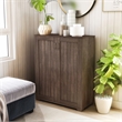 Furniture of America Lucile Wood Shoe Cabinet with 5-Shelf in Walnut Oak