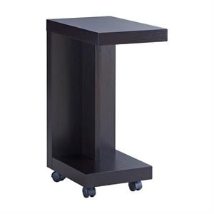 Furniture of America Vecker Modern Wood Mobile End Table in Espresso
