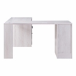 Furniture of America Helmer Wood L-Shaped Writing Desk with USB in White
