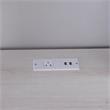 Furniture of America Helmer Wood L-Shaped Writing Desk with USB in White