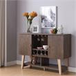 Furniture of America Nico Modern Wood 4-Bottle Buffet in Walnut Oak