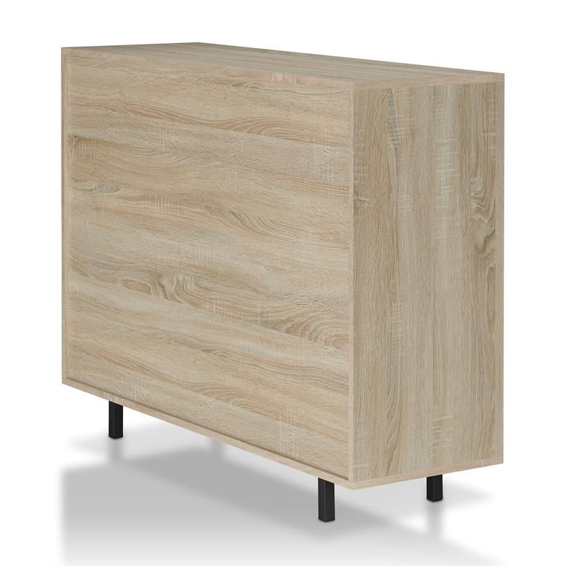 Furniture of America Tarian Wood 10-Bottle Buffet Server in Natural Oak
