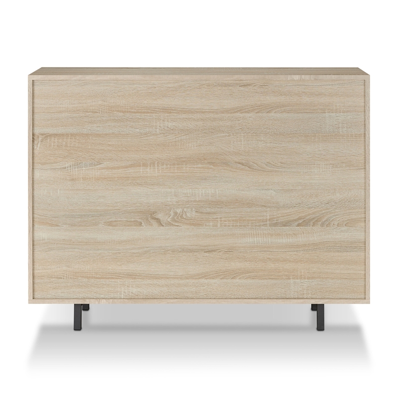 Furniture of America Tarian Wood 10-Bottle Buffet Server in Natural Oak
