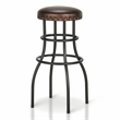 Furniture of America Casta Rustic Faux Leather Nailhead Bar Stool in Bronze