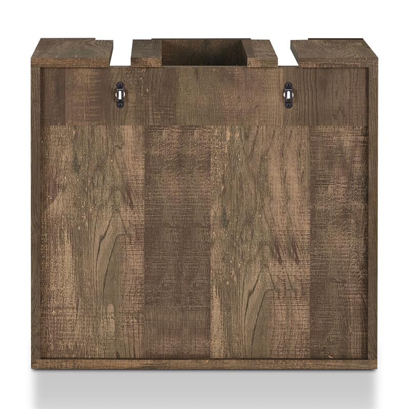 Furniture of America Sacha Wood 8-Bottle Hanging Wine Rack in Reclaimed Oak