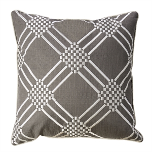 Furniture of America Creighton Fabric Throw Pillow in Gray (Set of 2)