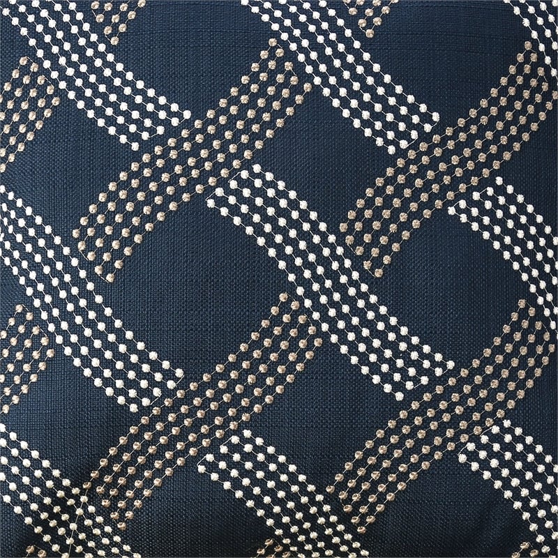 Furniture of America Crumpler Fabric 20-Inch Throw Pillow in Navy (Set of 2)