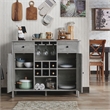 Furniture of America Claus Wood Multi-Storage Buffet Server in Vintage Gray Oak