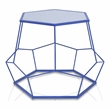 Furniture of America Boris Metal 2-Piece Nesting Accent Table Set in Blue
