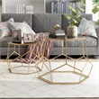 Furniture of America Boris Metal 2-Piece Nesting Accent Table Set in Gold
