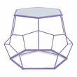 Furniture of America Boris Metal 2-Piece Nesting Accent Table Set in Purple