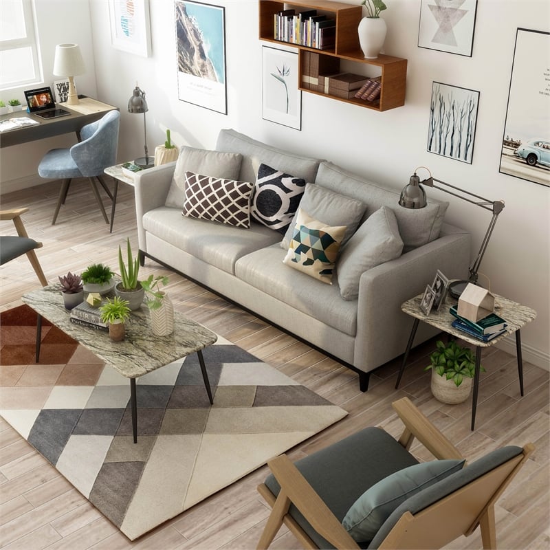 Furniture of America Teres Wood 3-Piece Coffee Table Set in Gray