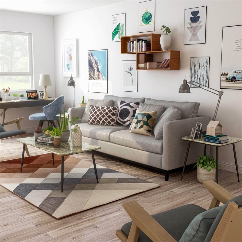 Furniture of America Teres Wood 3-Piece Coffee Table Set in Gray