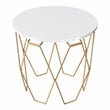Furniture of America Zoom Contemporary Wood End Table in White and Gold