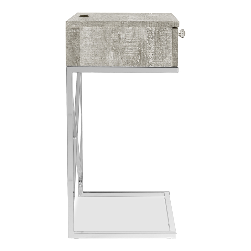 Furniture of America Kylie Modern Wood 1-Drawer End Table in Light Gray