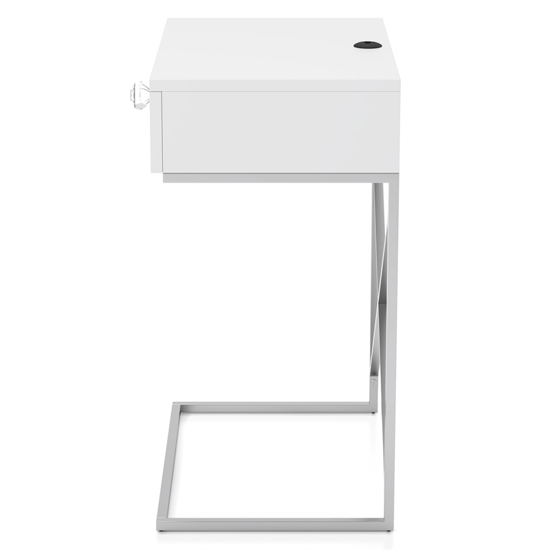 Furniture of America Kylie Modern Wood 1-Drawer End Table in Glossy White
