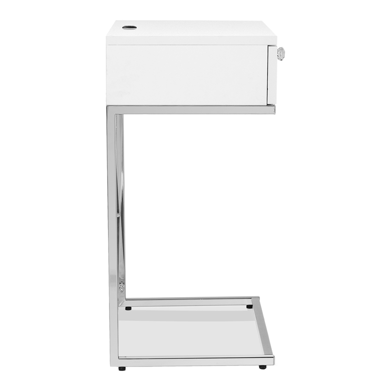 Furniture of America Kylie Modern Wood 1-Drawer End Table in Glossy White