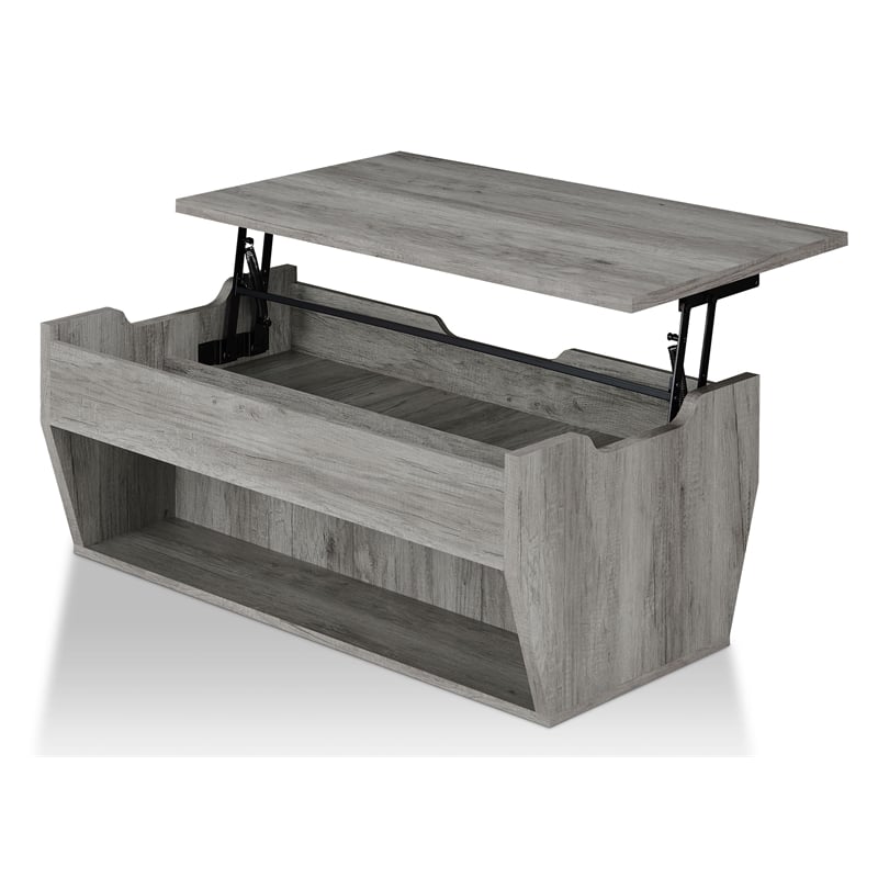 Furniture of America Edwards Wood Lift-Top Coffee Table in Vintage Gray
