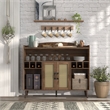 Furniture of America Lockham Wood Multi-Storage Buffet in Distressed Walnut