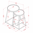 Furniture of America Lassatov Metal 2-Piece Nesting Table in Matte Black