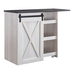 Furniture of America Palvery Transitional Wood Expandable Home Bar in White Oak