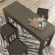 Furniture of America Stache 4-Piece Light Walnut Wood Counter Height Dining Set