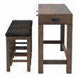 Furniture of America Stache 4-Piece Light Walnut Wood Counter Height Dining Set