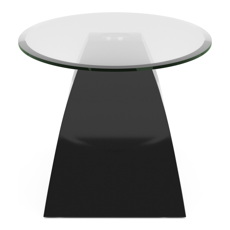 Furniture of America Pelletoni Contemporary Glass Top Coffee Table in Black