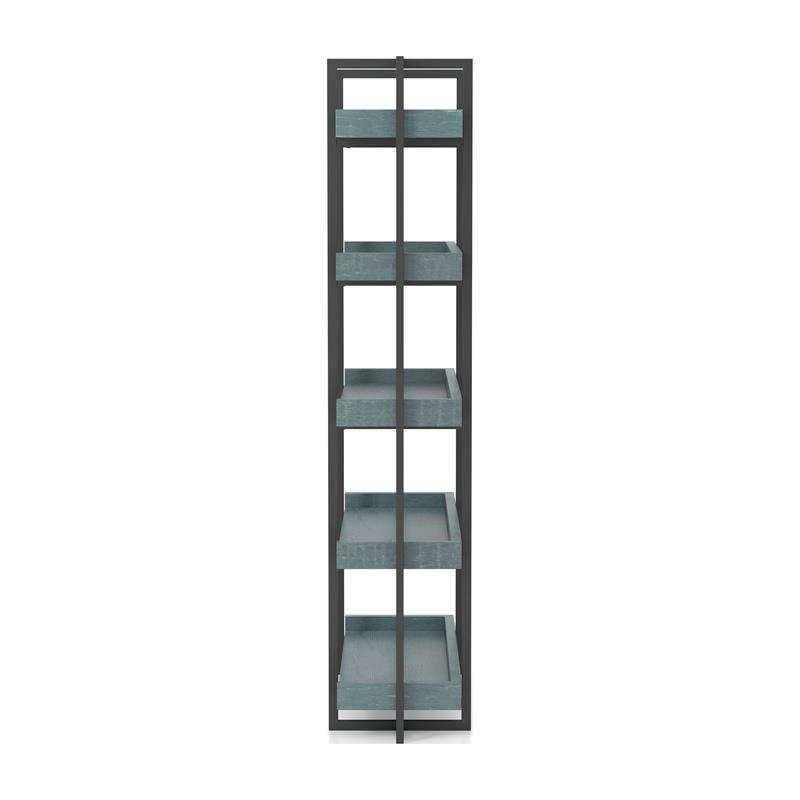 Furniture of America Lackomb Contemporary Wood 5-Tier Bookcase in Antique Blue