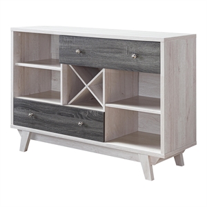 Furniture of America Tannery Wood Multi-Storage Buffet in Distressed Gray