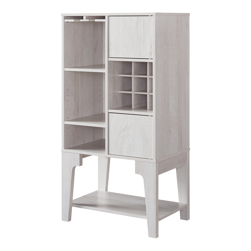 Furniture of America Doxnar Contemporary Wood Wine Rack in White Oak